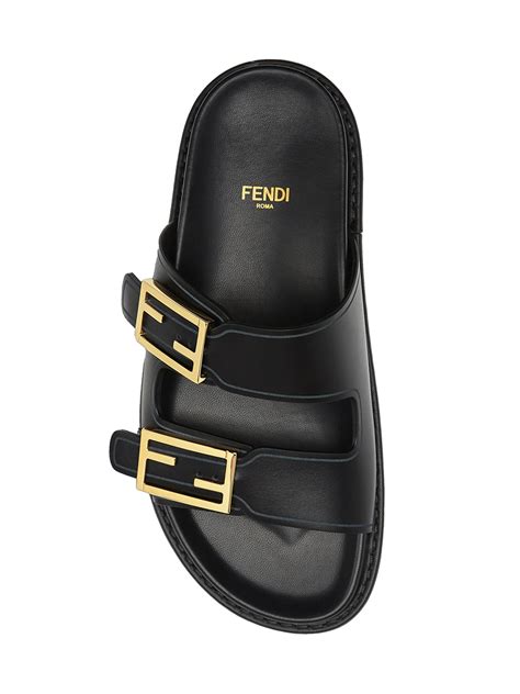 fendi women's leather flat slides|fendi feel slides.